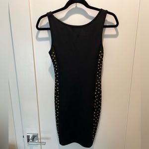 Gold studded bodycon black dress